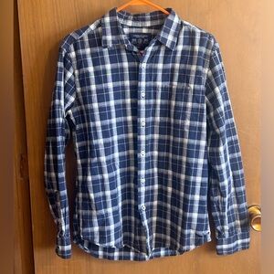American Eagle Outfitters Prep Fit Blue Plaid Button Down Shirt Size Medium